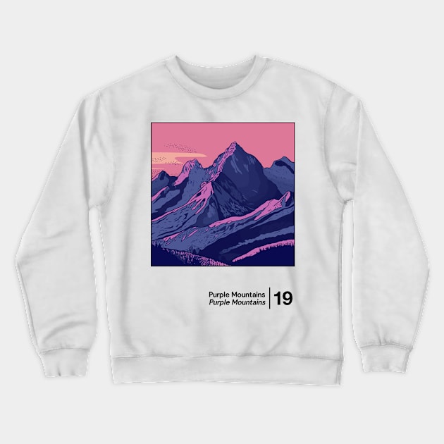 Purple Mountains - Minimalist Illustration Artwork Crewneck Sweatshirt by saudade